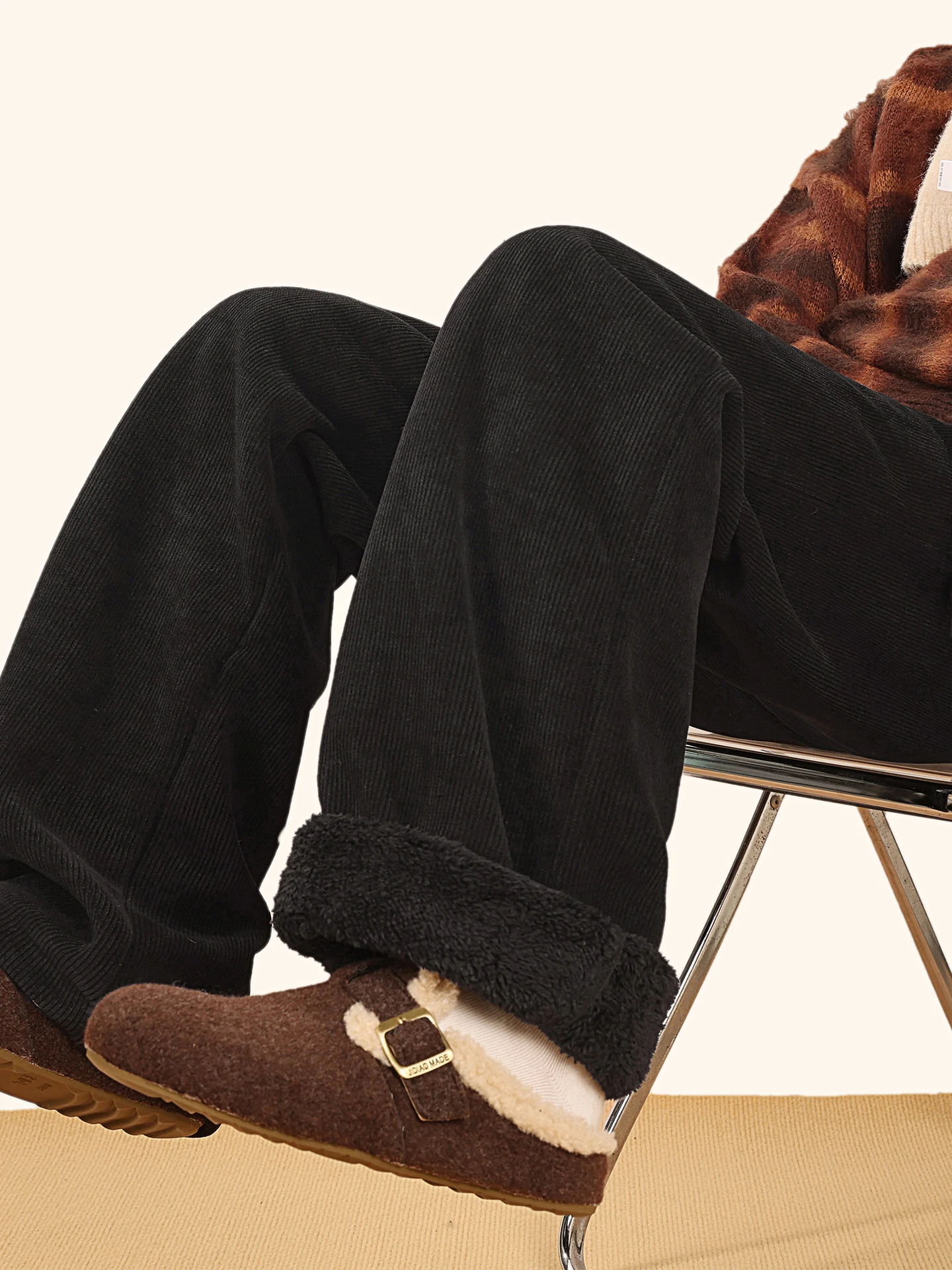 

Thiened Fce Вельветовые брюки мужские зимние Super Thi теплые морозостойкие прямые свободные широкие повседневные брюки из полиэфирного волокна