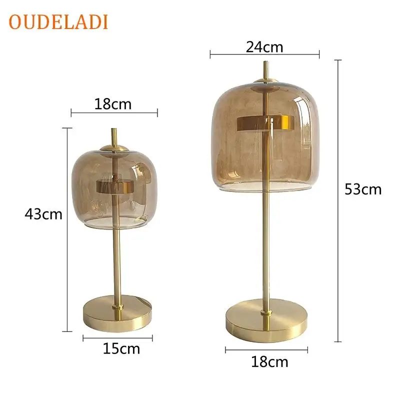 Imagem -06 - Simples Vidro Led Table Lamp Ouro Desk Lâmpadas Luxo Nordic Home Decor Sala de Estar Quarto Cabeceira