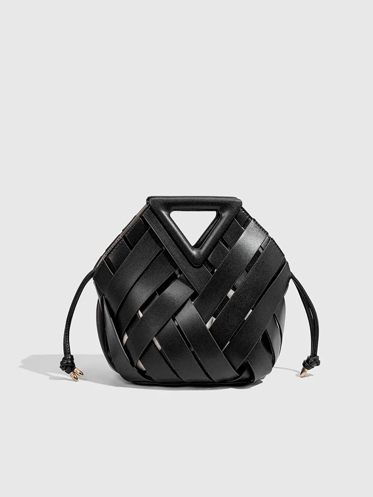 Bag Women New PU Flap Weave Vintage Geometric Single Shoulder Bags Ladylike Handbags Luxury Handbags Women Bags Designer image 2