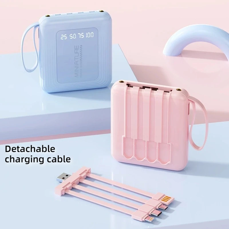 Powerbak 20000mAh 10000mAh قوة البنك المدمج في كابل الهاتف بطارية خارجية Powerbank شاحن شحن سريع آيفون سامسونج #2