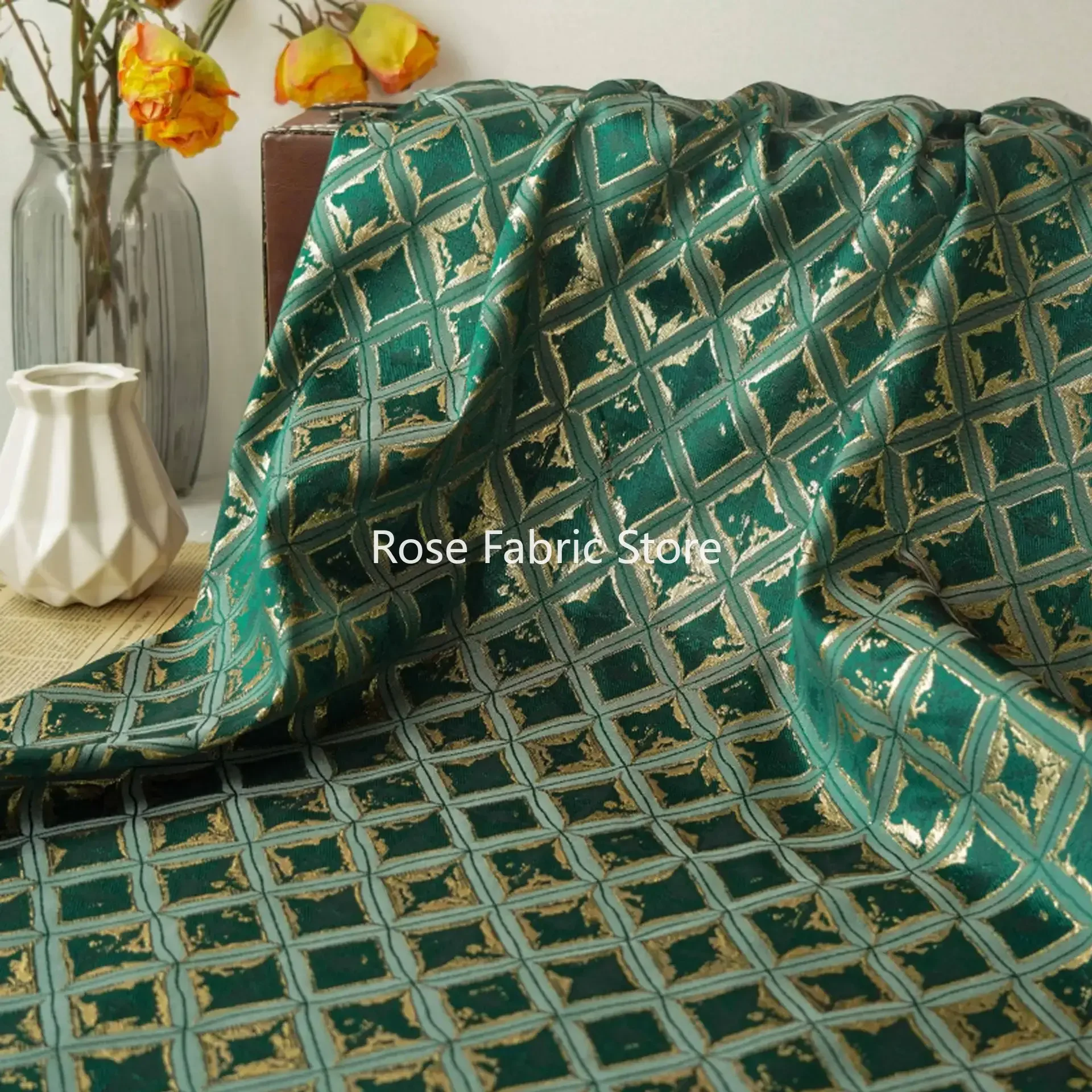 1 meter Simple Geometric Pattern Jacquard Fabric Home Curtains Pillow Cover Bag Decorative Sewing Fabric