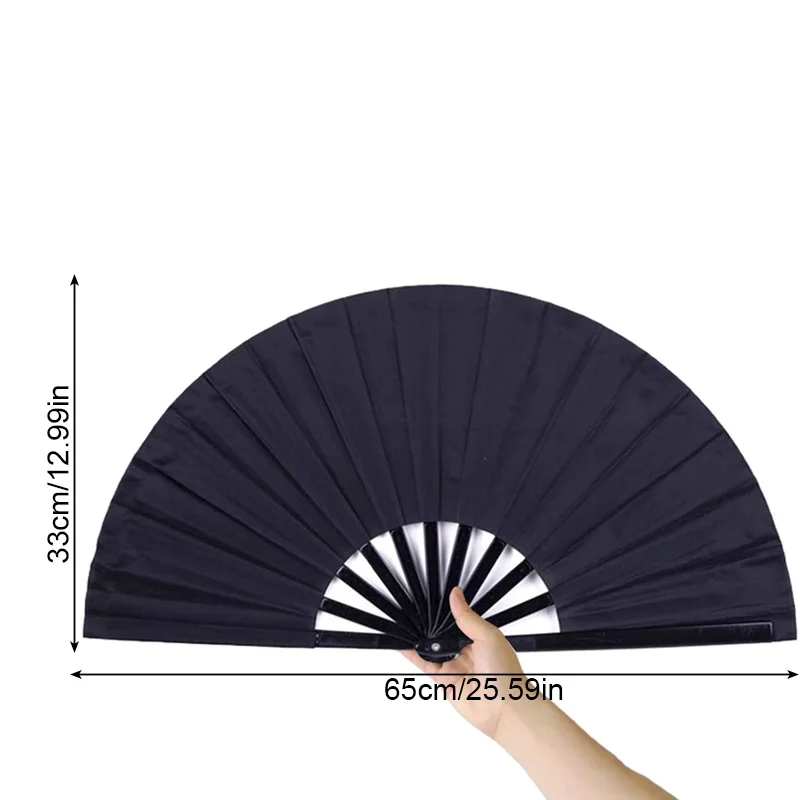 New Chinese Style Large Folding Hand Fan Plastic Fabric Fans Men Women Festival Dance Gift Wedding Fan Stage Performance Decor