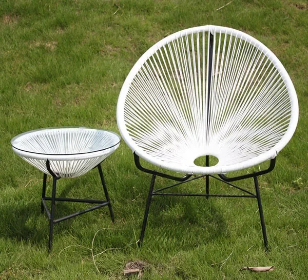 # Para muebles de exterior, silla de comedor apilable, juego de sillas de balcón Acapulco, mecedora, duradera, de ratán pe, barata