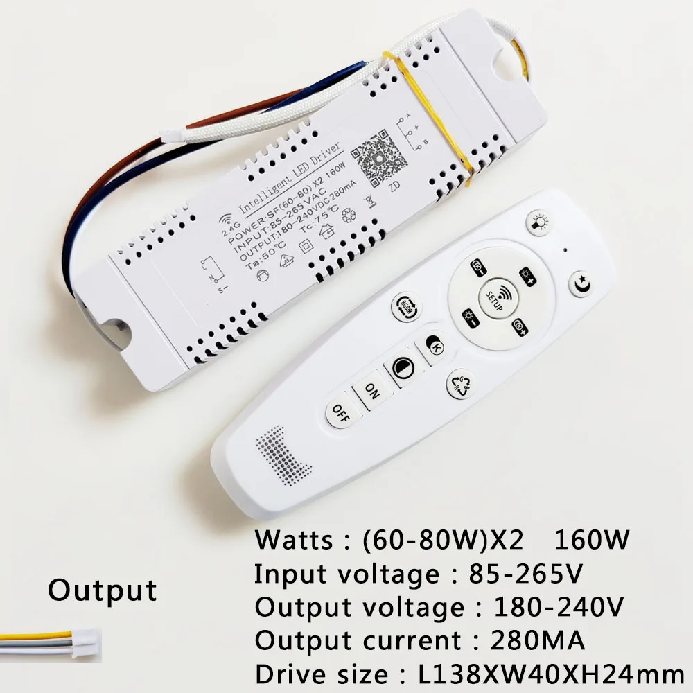 AC85-265V RF 2.4G Remote Palette Drive Phone APP Control LED Driver 12W-160W Lighting Transformer For Dual Colors Lamps