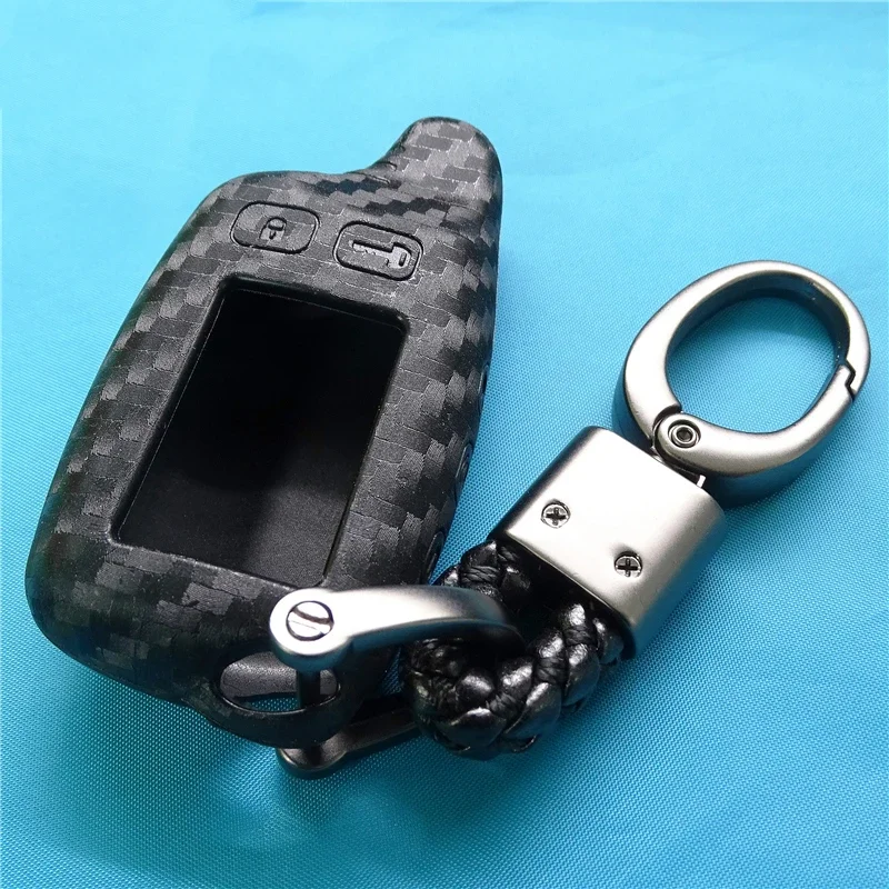 For Tomahawk 9010 9020 9030 Two Way Silicone Carbon Fiber Car Remote Controller Body Cover Housing Key Shell Tomahawk Tw-9010