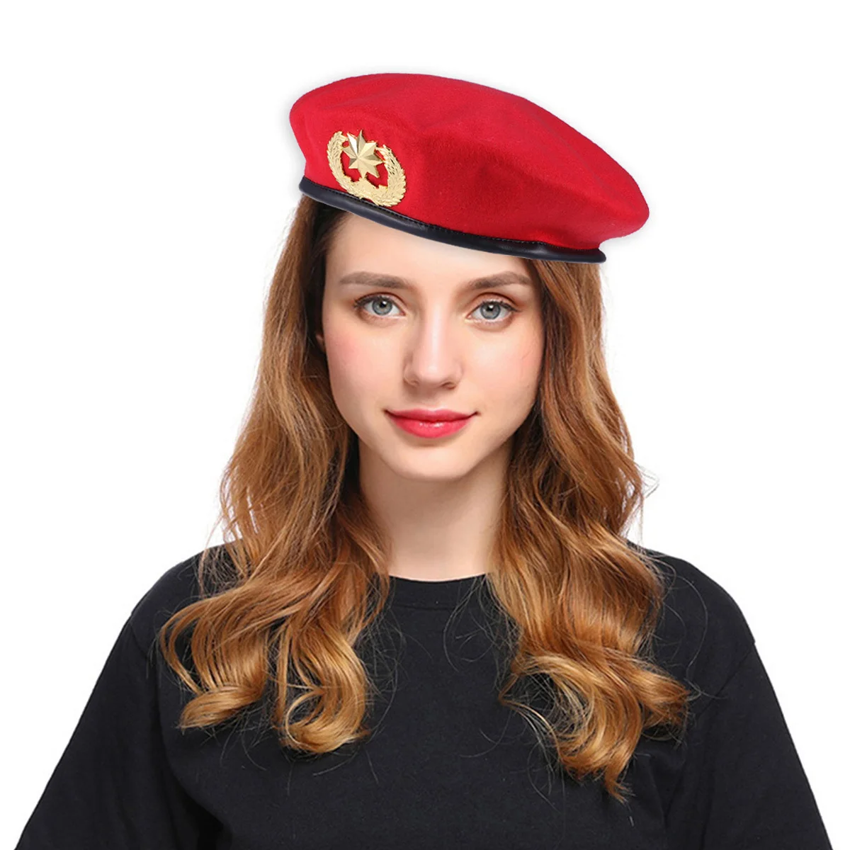 

6pcs 6 Count Elegant Hat French Beret Women Eight Pointed Material Sailor Hats for Adults Red Stage Show