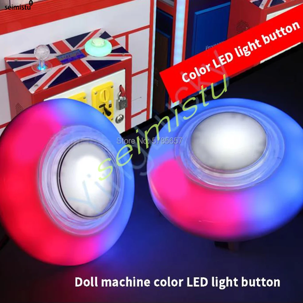76 mm 12 V bunte, lichtbeleuchtete Knopf-Kantenschalter, Flipper-Teile, DIY-Arcade, Mini-Kran-Spielklauen-Verkaufsautomat – Detail 4