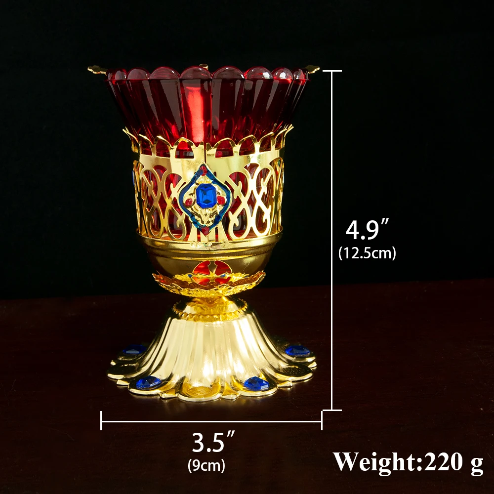 Eastern Orthodox Church Classical Style Candlestick Home Wall Alloy Decoration Can hold candles and oil, with wick support