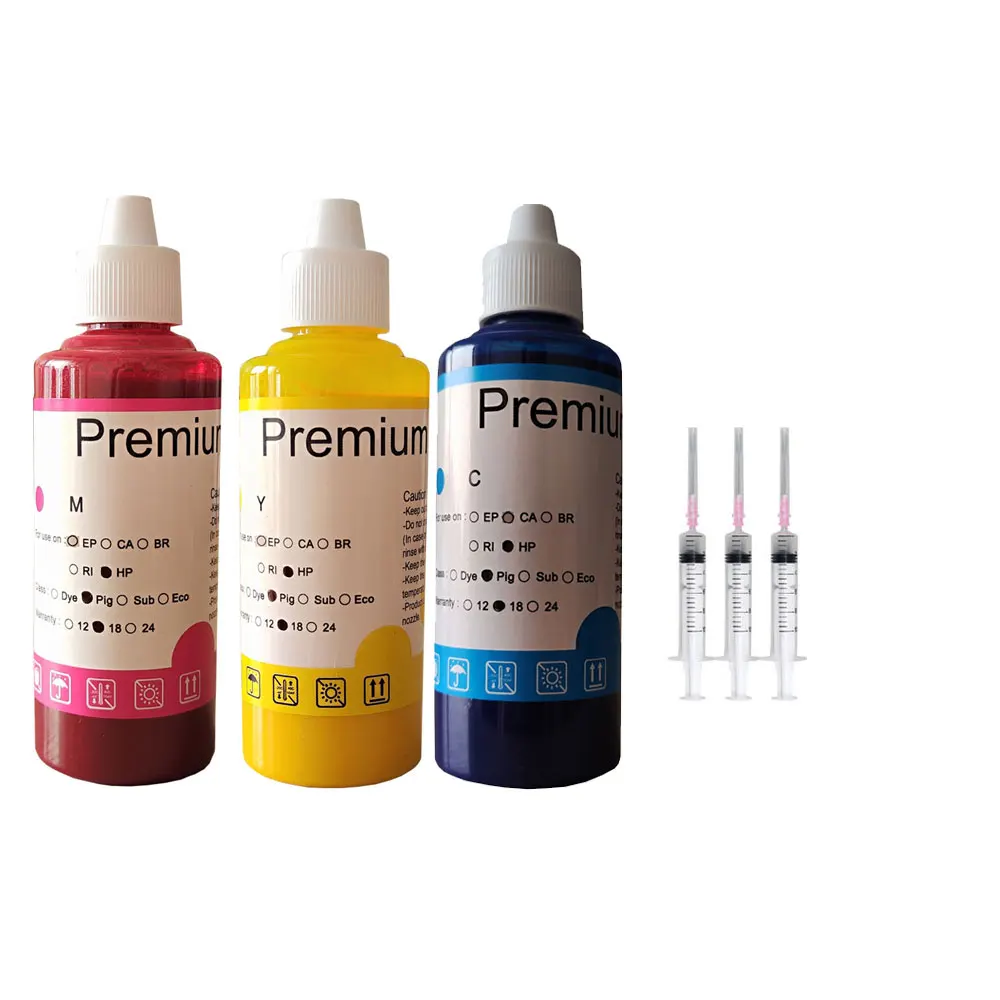 100ML Pigment Ink Refill Ink For HP 950 951 932 933 952 953 954 955 956 957 711 960 8100 8620 7610 7510 T120 T520 7740 8210 8710