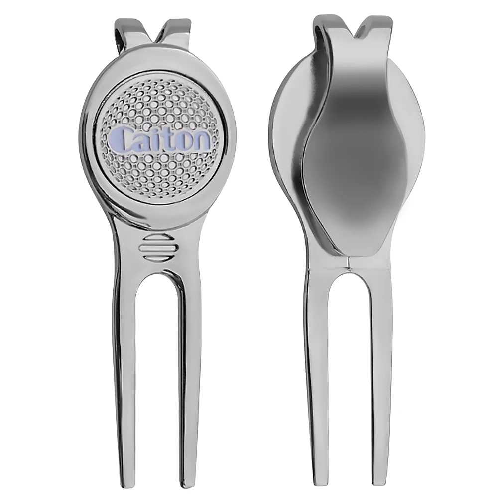 Heavy-duty Golf Accessories Silver Putting Green Fork Zinc alloy Ball Fork Golf Marker Pitch Golf Divot Tool Golf Pitchfork