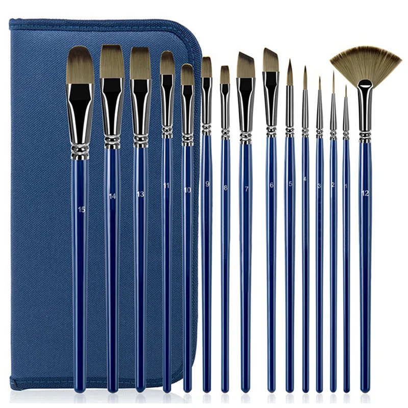 

Artist Paint Brush Set Artist Paint Brushes-15 Different Sizes,For Kids Adult Drawing Arts Crafts Supplies Or Beginners