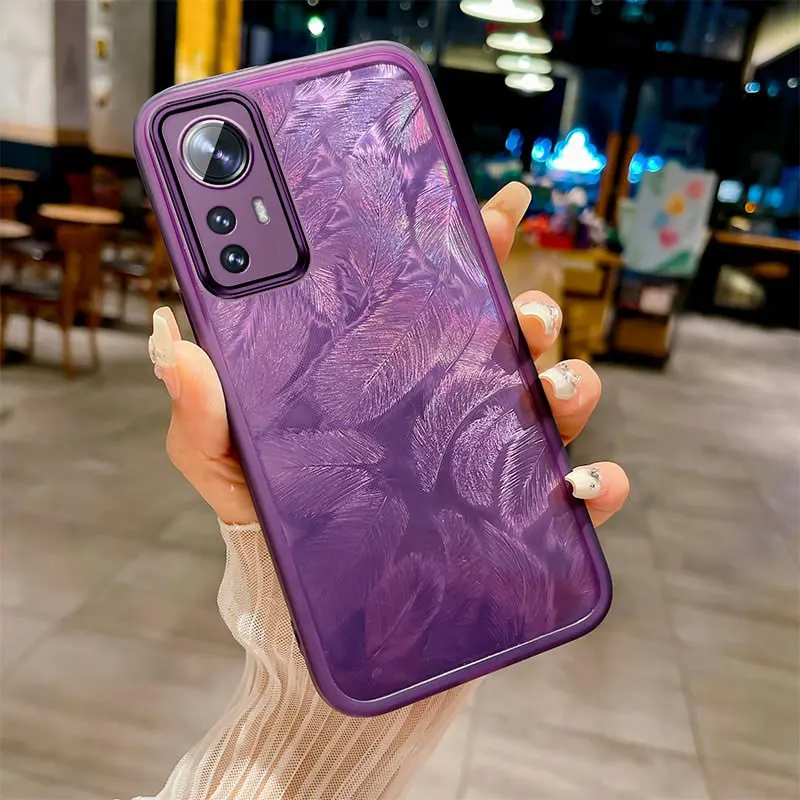 เคส Xiaomi 12T เคสขนนกมันวาวของแท้สำหรับ Xiaomi Xiaomi 12 Lite 12X 12T Pro redmi Note 12S เคสโทรศัพท์กันกระแทก Mi12T