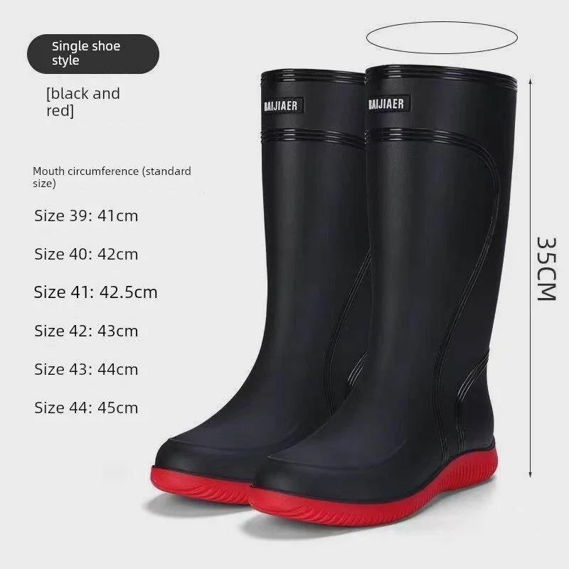 

Мужские резиновые сапоги с противоскользящей подошвой, водонепроницаемые, утолщенные, силиконовые, устойчивые к запаху, высокие и длинные, для взрослых.