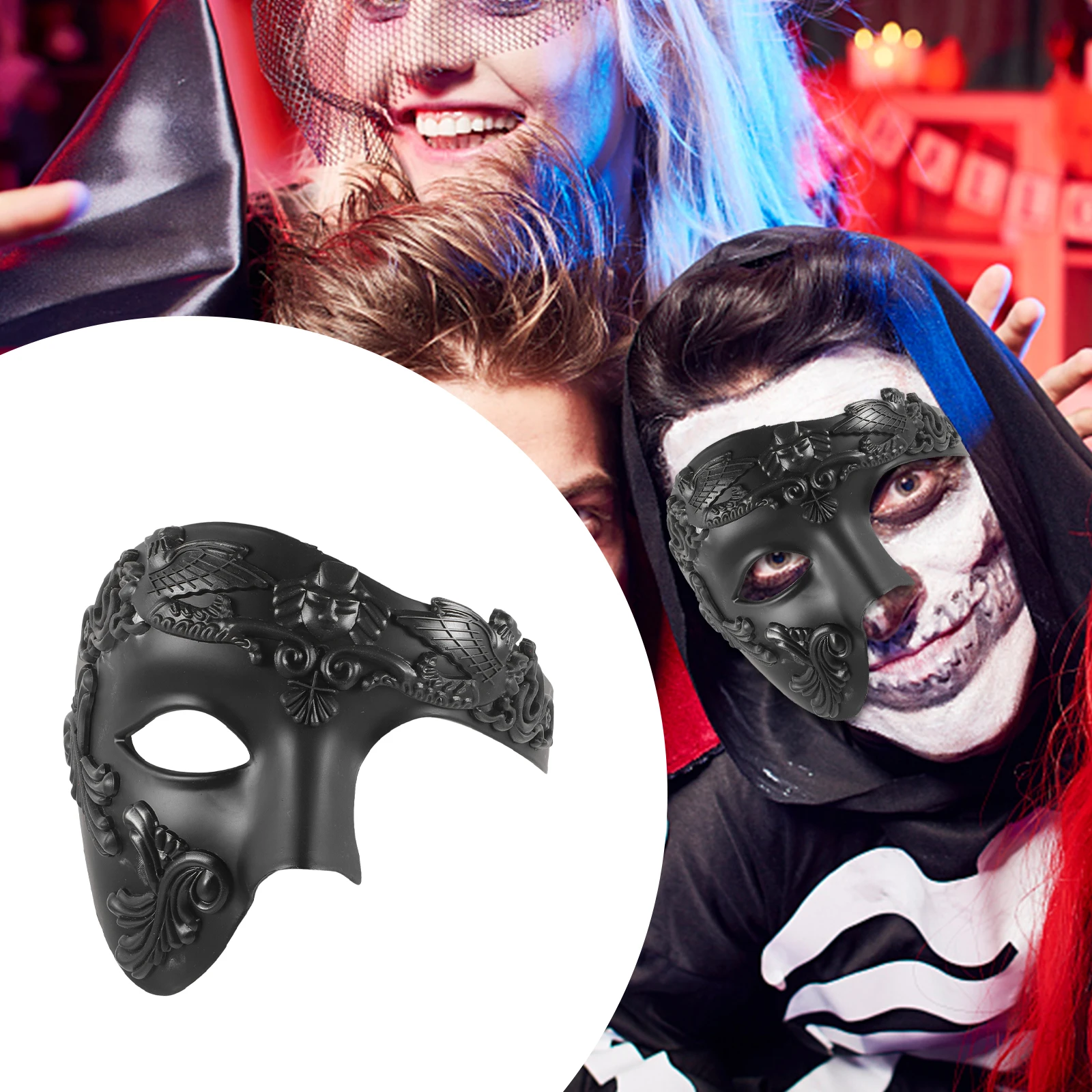 

Roman Soldier Mask Masquerade Halloween Copper Color Lightweight Unique Design Vintage Style Cosplay Party Men Half Face