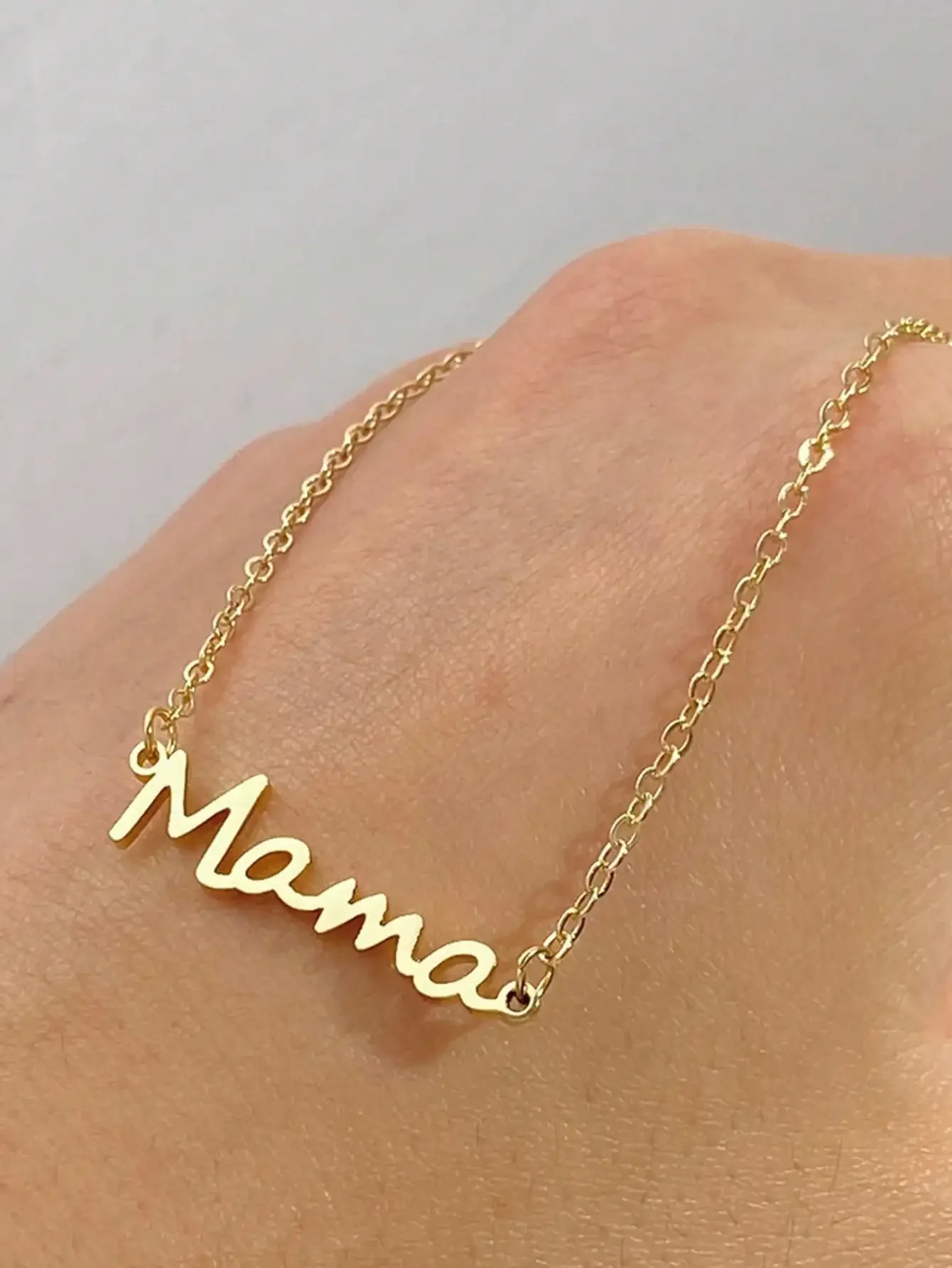 1 Pc Fashion Simple Versatile Elegant Trend “Mama” Stainless Steel Alphabet Necklace, Best Gift for Mother's Day