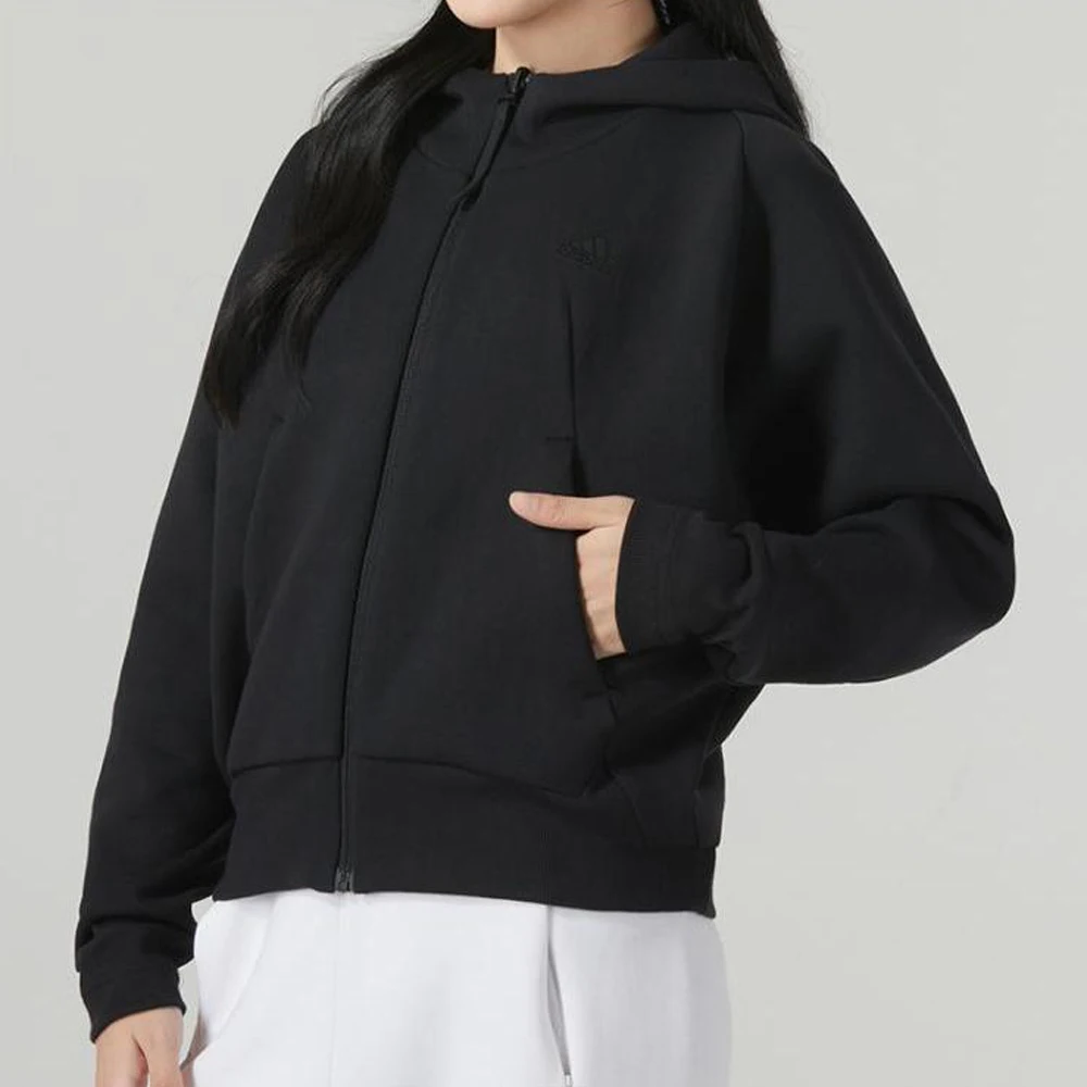 Adidas Fashion Women's Zip - Up Hoodie, Trendy Cropped Style & Brand Logo, For Streetwear & Workout Scenes