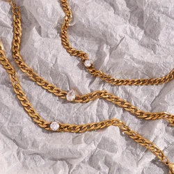 E.B.belle Cool round waterdrop zircon NK chain Bracelet bts premium stainless steel jewelry Woman accesories choice day offers