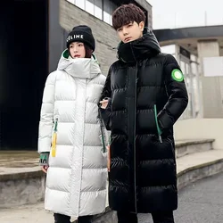 Wash-Free Down Cotton-Padded Jacket for Women, Loose Long Overcoat, Thick Warm Parker Coat, Korean Hooded Jacket, New, Winter