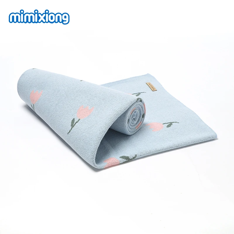 Baby Blankets Newborn Swaddle Wrap Soft Cotton Knitted Infant Boys Girls Stroller Bedding Sleeping Covers 100*80cm Receiving Mat