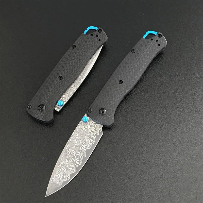 

Damascus Blade BM 535 Folding Knife Carbon Fiber Handle Outdoor Camping Survival Defense Pocket Knives