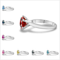 Classic 6 Prongs 5 Carat 11mm Round Moissanite Ring Sterling Silver High Clarity D Color lab Diamond Rings Woman fine Jewelry