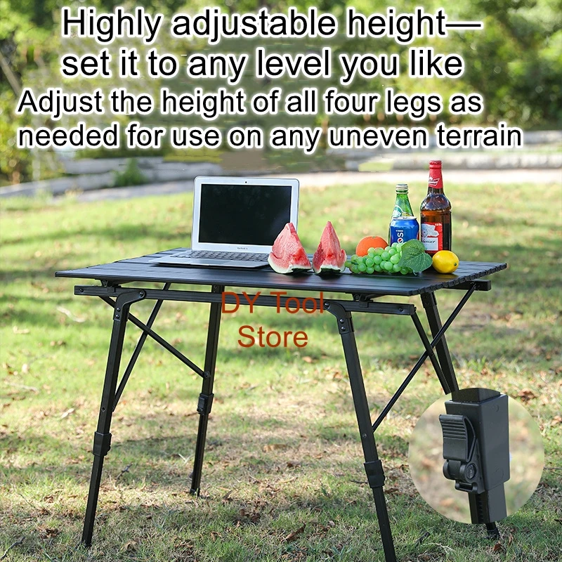 Outdoor Foldable Table Portable Ultra-Light Aluminum Alloy Camping Table Chicken Rolls for Hiking and Stalls