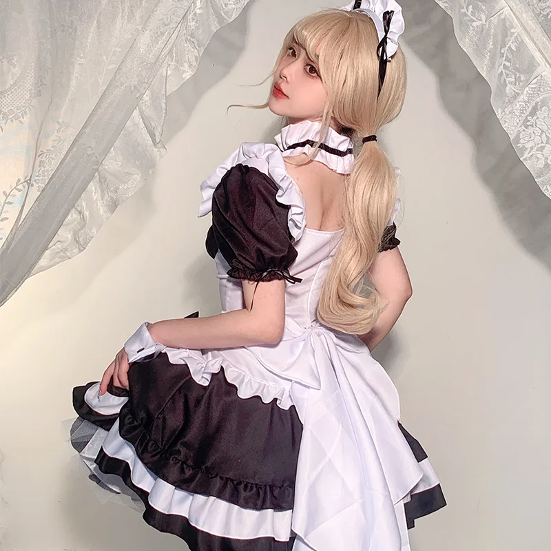 Halloween Costume Lolita Anime Maid Cosplay Gothic Sweet Big Bow Plus Size Maid Love Live Cosplay Party Uniform japanese clothes