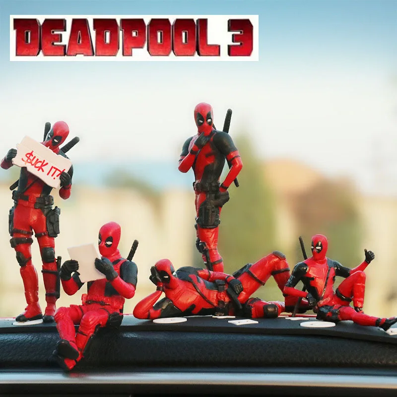

Marvel Deadpool 3 Wolverine Q Version of Cartoon Hand Film and Television Peripheral Model Doll Car Room Small Decoration