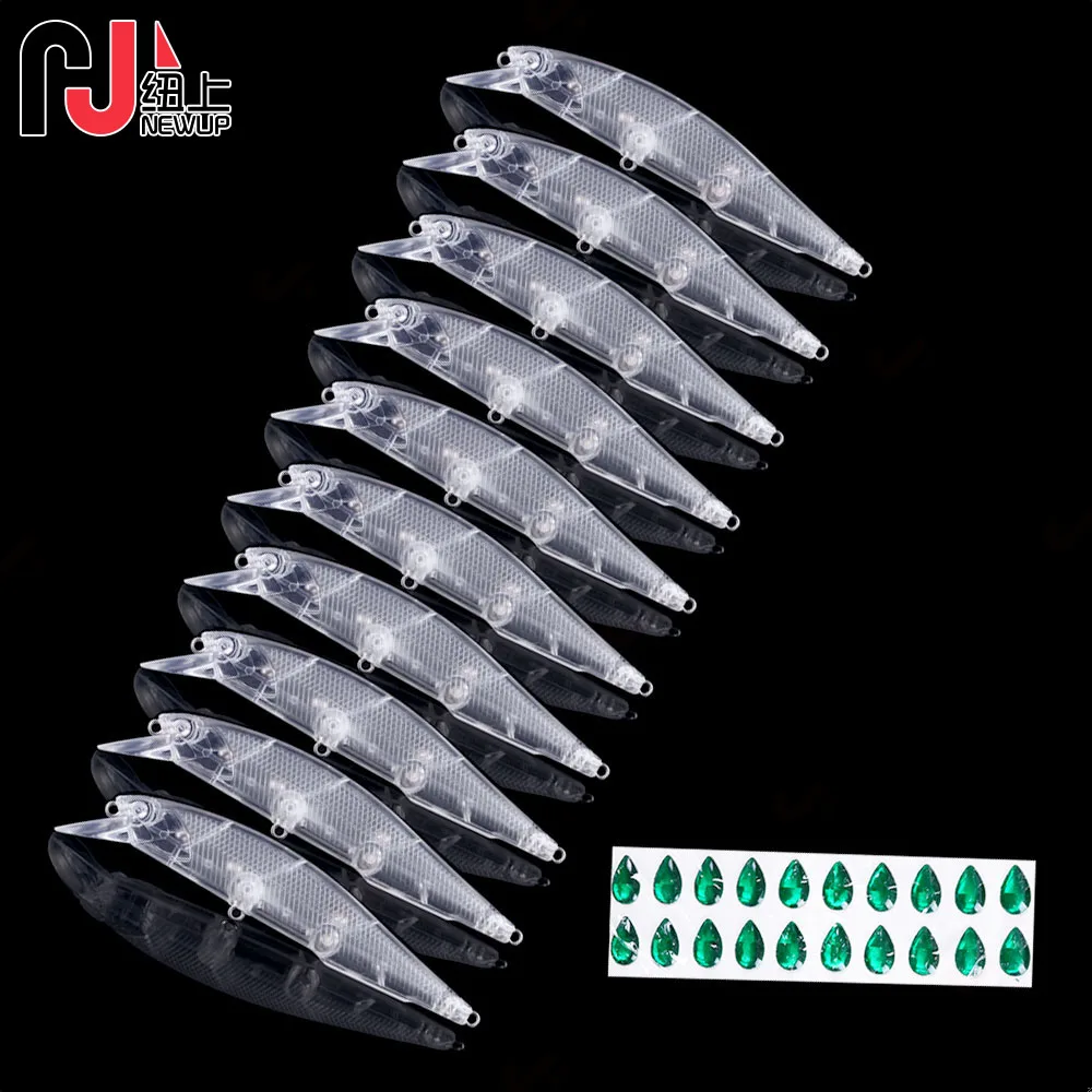 

10pcs/Lot Minnow Blank Hard Lure Kit 11cm 6# Unpainted Fishing Bait for DIY Unpainted Fishing Lure Tackle