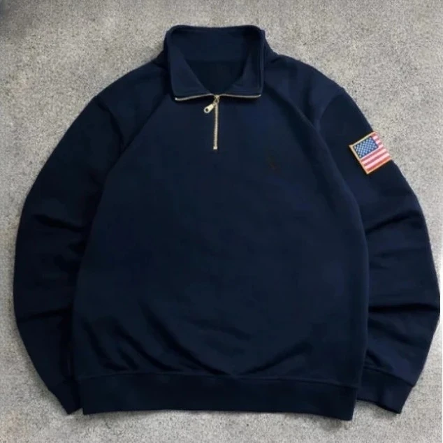 

Y2k Stand Collar Quarter Zip Pullover Hot Sell in Stock 24 Hour Shipping Embroidered Oversized Hoodies Women Sweatshirt