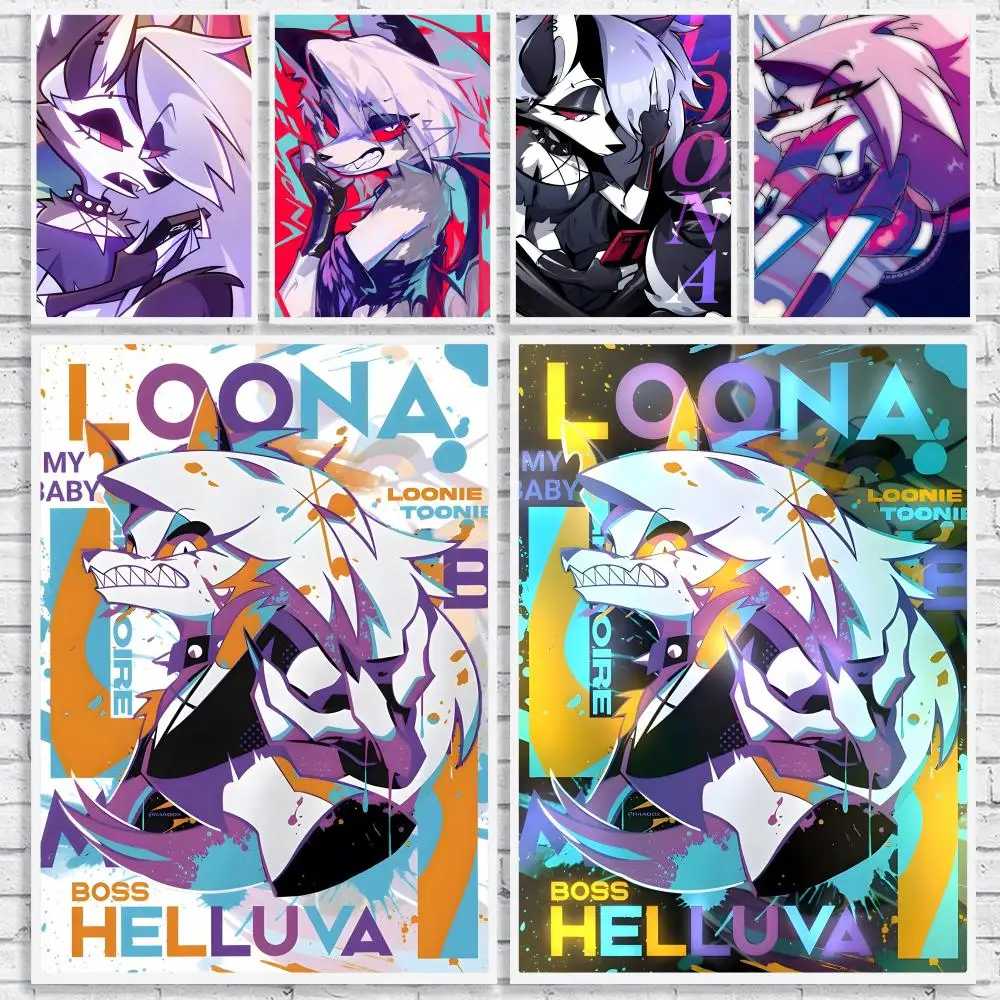 Anime Loona H-helluva Boss Painting Calligraphy High-Quality Canvas Wall Mural Crease-Free For Living Room Bedroom Interiors