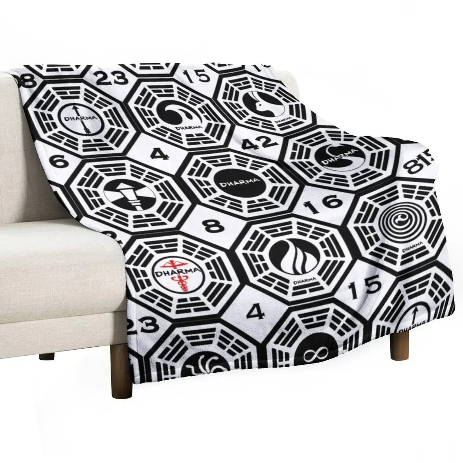 Lost Dharma Stations with the Numbers Throw Blanket For Decorative Sofa Sofa Throw Blankets