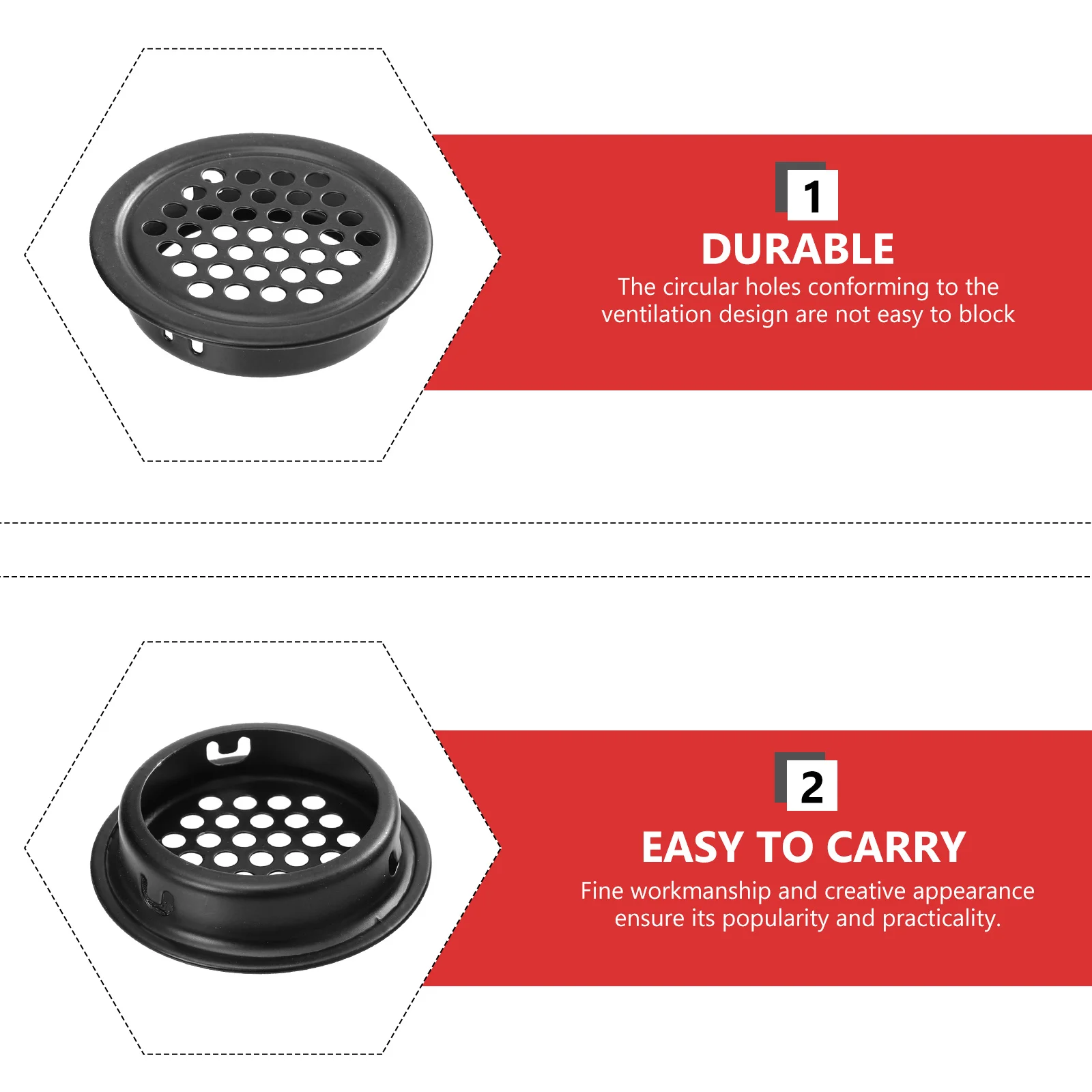 

20Pcs Stainless Steel Ventilation Hole Decorative Cover for Home Furniture Anti-Rust Durable Modern Design Heat Dissipation Air