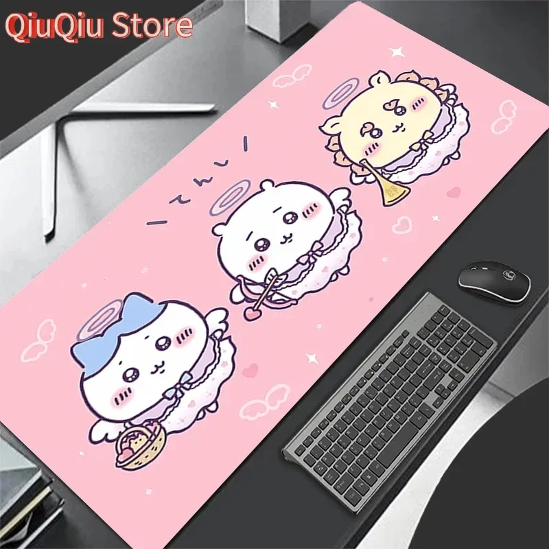 

Кожаный коврик для мыши Chiikawa для девочек, большой скоростной компьютерный коврик для клавиатуры Sanrio, настольный коврик, игровые аксессуары, домашний коврик для мыши, подарок