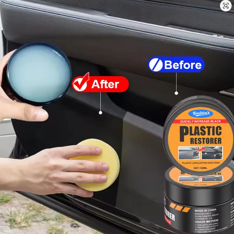 

Car Plastic Restorer Crystal Clear Auto Interior Leather & Panel Renewal Wax Coating Agent Back To Black Gloss Car Wax Polish
