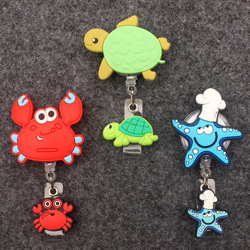 The New Creative Marine Animal Style Retractable Card Holder Badge Reel Nurse Exhibition Enfermera Girl And Boy Name Card