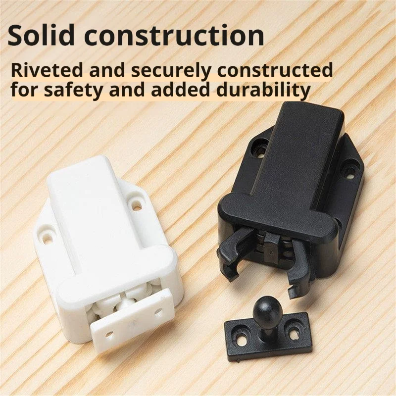 Non-Magnetic Push to Open Touch Latch, Cabinet Self-Locking Door Stop, Rebound Hardware for Cupboard Drawer Wardrobe Bookcase