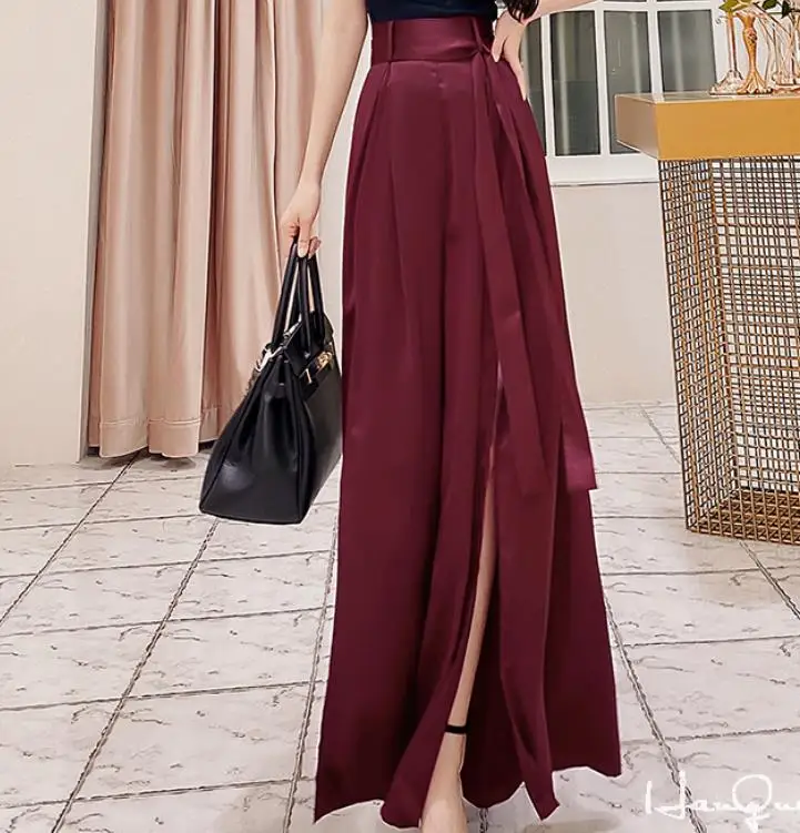 Wide Leg Pants Fashion Women's Summer New Red Long Casual Pants