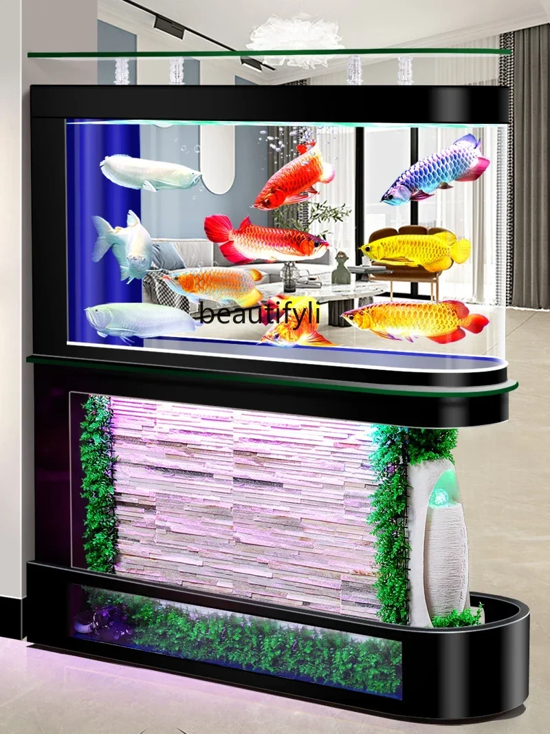 Bullet Water Curtain Wall Fish Tank Subareas Screens Small Ecological Turtle Jar Dedicated Aquarium