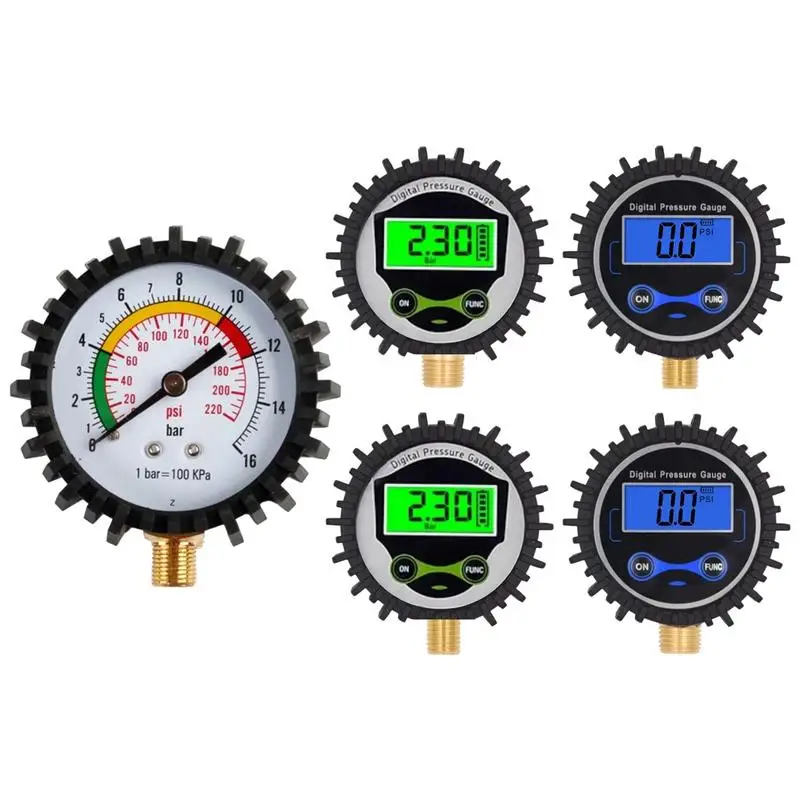 0-250psi Auto Car Tire Air Pressure Gauge Tire Repair Tool For Car Inflator Pump Thread Diameter 11mm G 1/4 G 1/8 M11