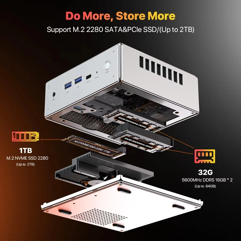 Peladn AMD Ryzen9 7940HS 32GB DDR5 1TB SSD محمول AI Mini PC R9 7940HS Wifi6.0 BT5.2 كمبيوتر صغير للألعاب سطح المكتب لنظام التشغيل Windows 11