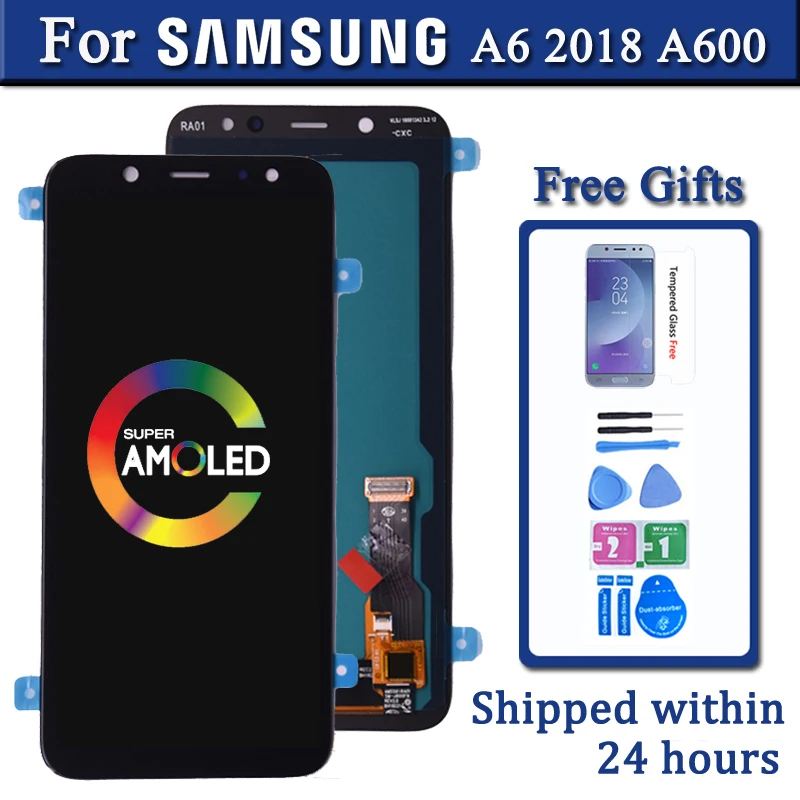 Original Super AMOLED For SAMSUNG Galaxy A6 2018 A600 A600F A600FN LCD Display With Touch Screen Digitizer Assembly