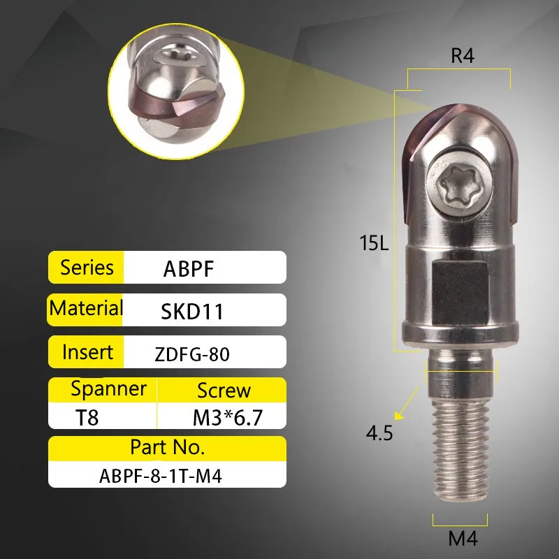 ABPF Fast Feed Locking Tooth Type Milling Cutter Head Steel Seismic Resistant Milling Cutter Head ZDFG Blade