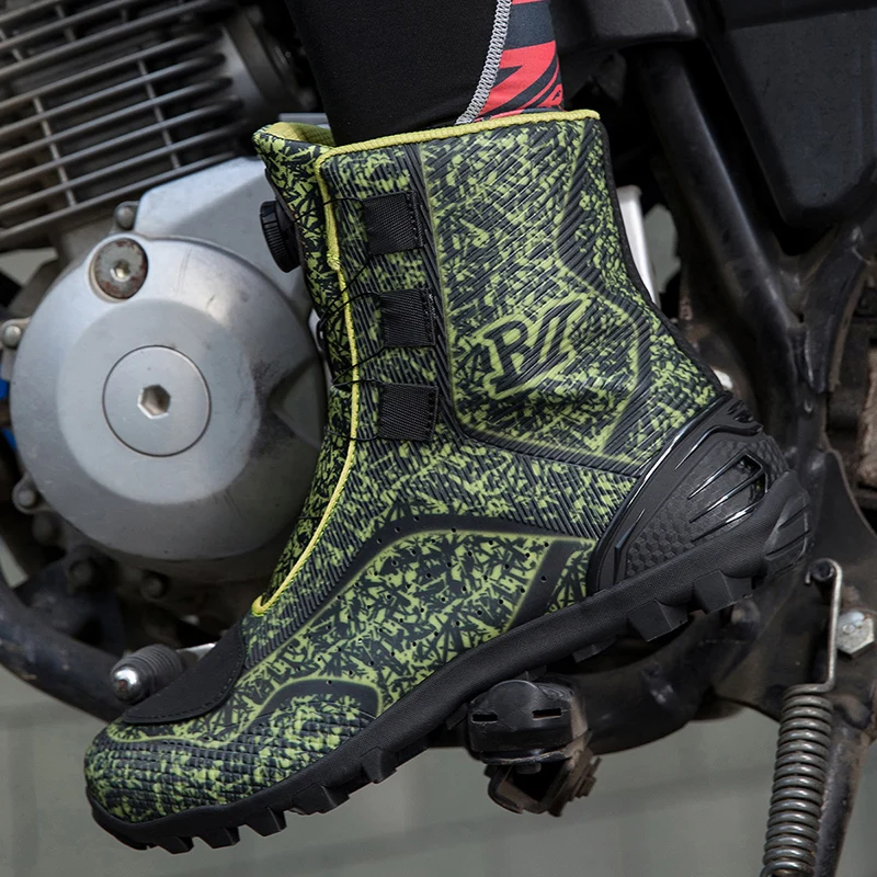 أحذية ركوب الدراجات النارية الواقية من الترفيهية للرجال، أحذية ركوب الدراجات النارية مقاومة للاهتراء ومضادة للسقوط