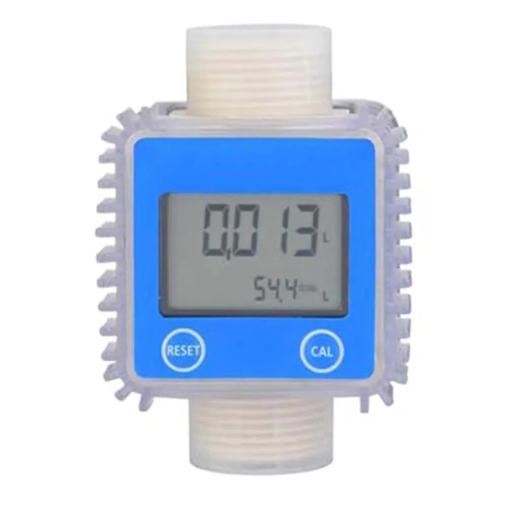 Blue K24 Digital Flow Meter Vertical Water Oil Fuel Sensor Gauge With LCD Display For Industrial Fluid Measurement Monitoring To