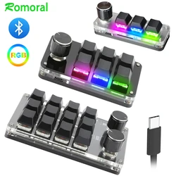 Teclado de perilla personalizado Macro de programación, Mini Botón de pasta de copia con cable, Bluetooth/RGB, Teclado mecánico para juegos, Hotswap Macropad