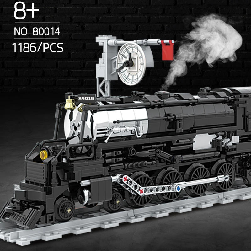 

2023New 1186pcs Technical Steam Train Building Blocks Model MOC Locomotive Track Bricks Toys for Boys Christmas gift Set