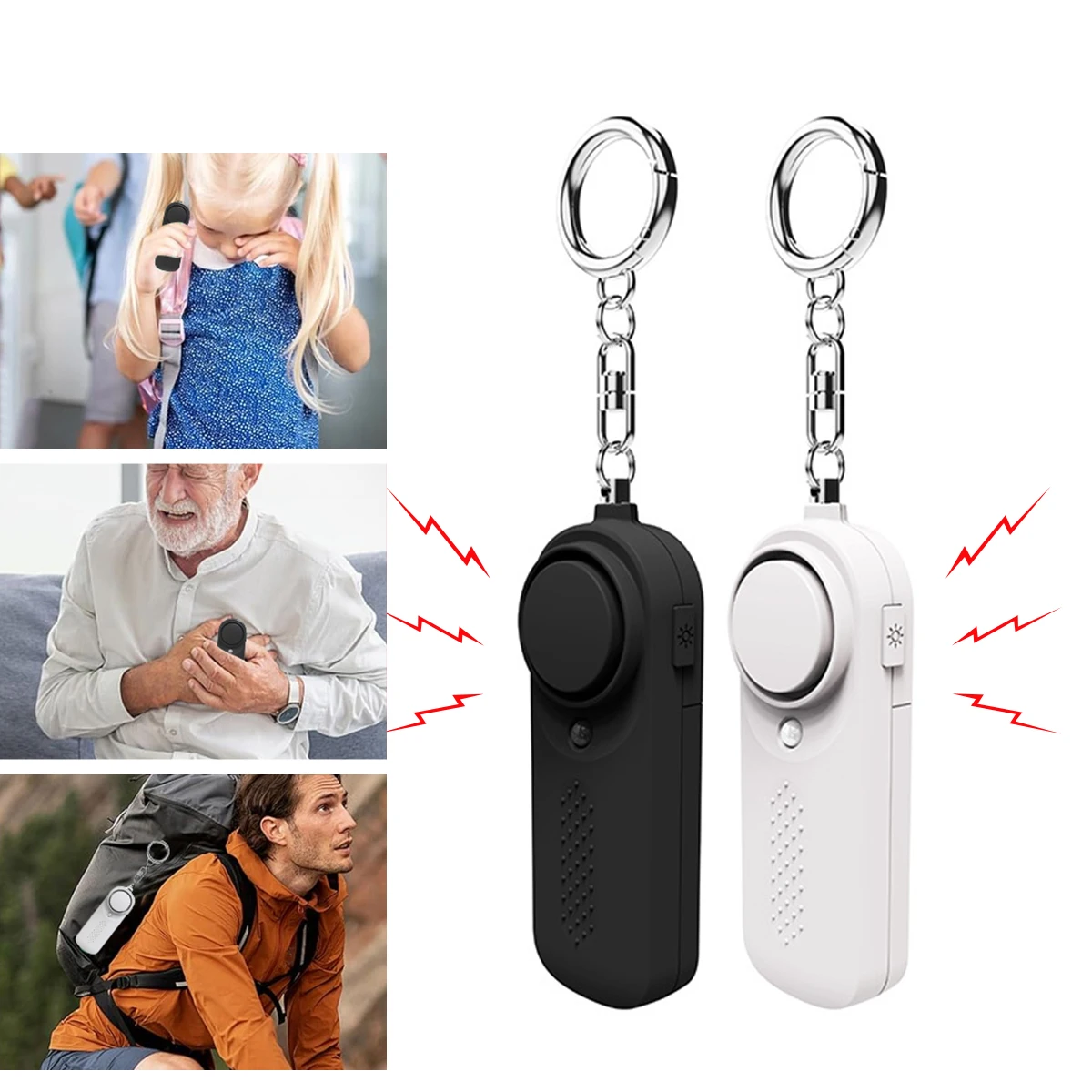 Anmone 130db حماية تنبيه الدفاع الشخصي صفارة الإنذار المضادة للهجوم الأمن للأطفال فتاة النساء الأكبر سنا تحمل بصوت عال إنذار الذعر