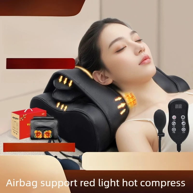 Genuine Home Cervical Massager Automatic Multi Function Kneading Massage Pillow for Neck Back with Heat Compress Support