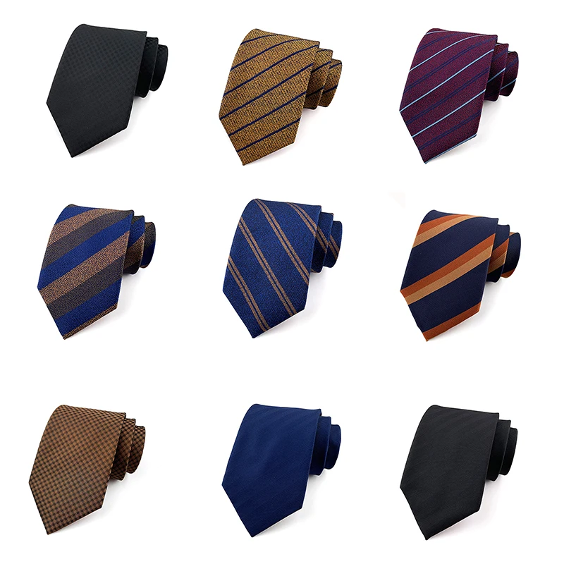Роскошные мужские галстуки 8 см в горошек в полоску, классический деловой галстук, жаккардовые тканые галстуки для мужчин, жених, свадебная вечеринка, галстуки